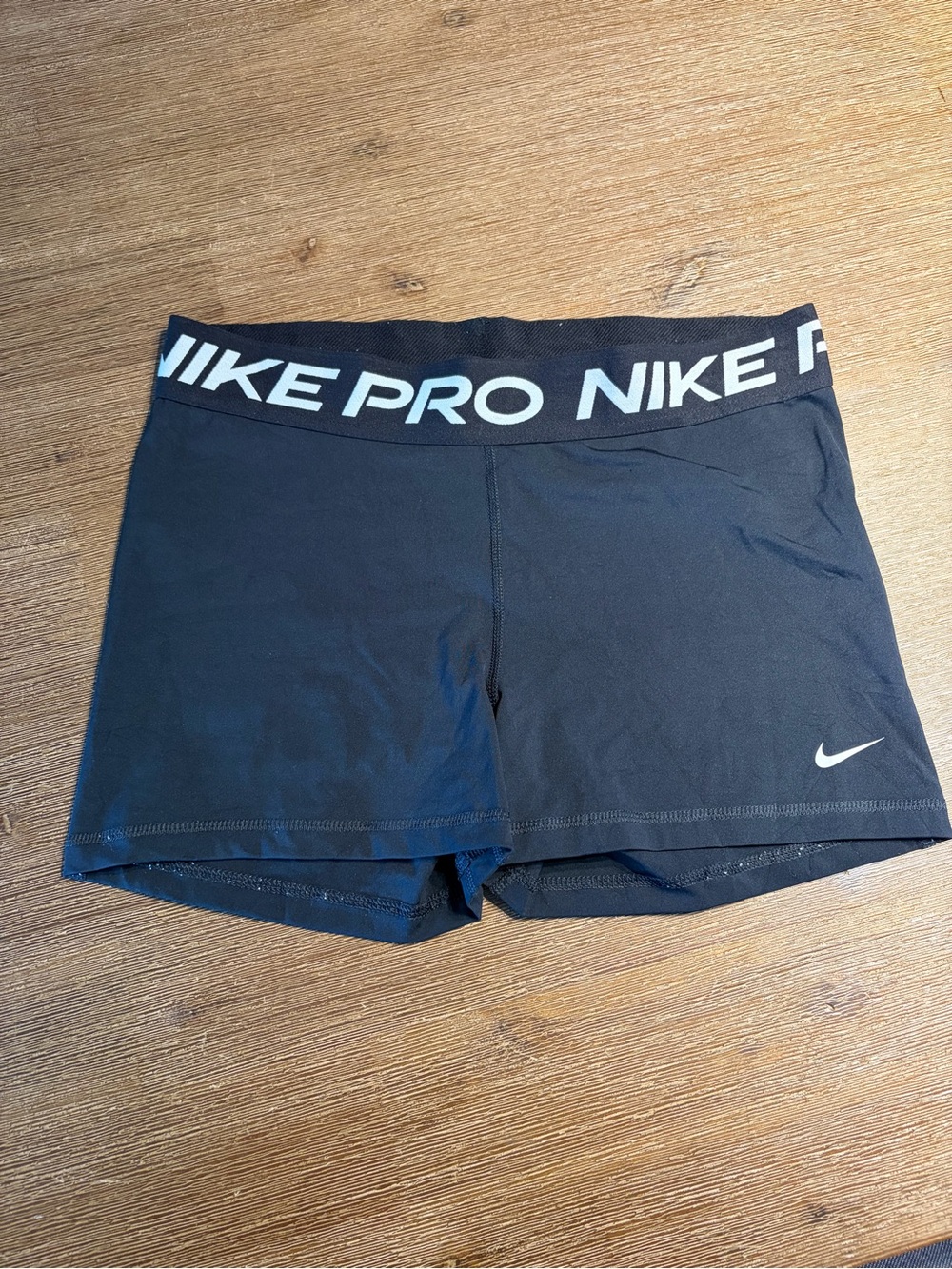 Nike Pro - Black Women's Athletic Shorts with Branded Waistband